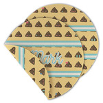 Poop Emoji Round Linen Placemat - Double Sided - Set of 4 (Personalized)