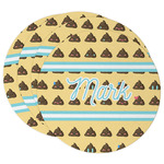 Poop Emoji Round Paper Coasters w/ Name or Text