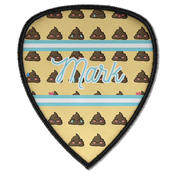 Custom Poop Emoji Iron on Shield Patch A w/ Name or Text