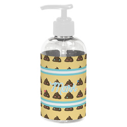 Poop Emoji Plastic Soap / Lotion Dispenser (8 oz - Small - White) (Personalized)