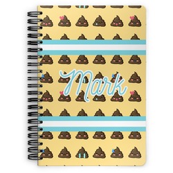 Poop Emoji Spiral Notebook - 7x10 w/ Name or Text