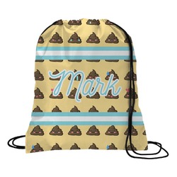Poop Emoji Drawstring Backpack - Large (Personalized)