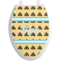 Poop Emoji Toilet Seat Decal - Elongated (Personalized)