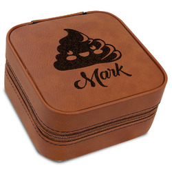 Poop Emoji Travel Jewelry Box - Leather (Personalized)