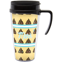 Poop Emoji Acrylic Travel Mug with Handle (Personalized)
