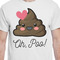 Poop Emoji White Crew T-Shirt on Model - CloseUp