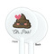 Poop Emoji White Plastic 5.5" Stir Stick - Single Sided - Round - Front & Back