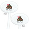 Poop Emoji White Plastic 7" Stir Stick - Double Sided - Oval - Front & Back