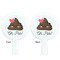 Poop Emoji White Plastic 7" Stir Stick - Double Sided - Round - Front & Back