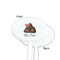 Poop Emoji White Plastic 7" Stir Stick - Single Sided - Oval - Front & Back