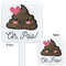 Poop Emoji White Plastic Stir Stick - Double Sided - Approval