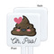 Poop Emoji White Plastic Stir Stick - Single Sided - Square - Approval