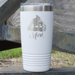 Poop Emoji 20 oz Stainless Steel Tumbler - White - Double Sided (Personalized)