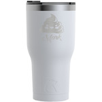 Poop Emoji RTIC Tumbler - White - Engraved Front (Personalized)