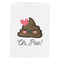 Poop Emoji White Treat Bag - Front View