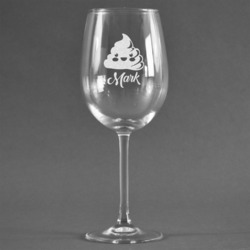 Poop Emoji Wine Glass - Engraved (Personalized)