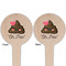 Poop Emoji Wooden 4" Food Pick - Round - Double Sided - Front & Back