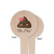 Poop Emoji Wooden 4" Food Pick - Round - Single Sided - Front & Back