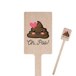 Poop Emoji 6.25" Rectangle Wooden Stir Sticks - Double Sided (Personalized)
