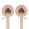 Poop Emoji Wooden 6" Stir Stick - Round - Double Sided - Front & Back