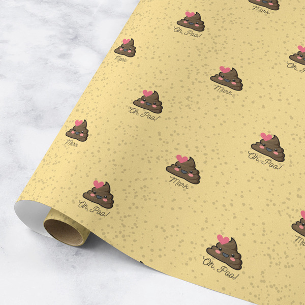 Custom Poop Emoji Wrapping Paper Roll - Medium - Matte (Personalized)