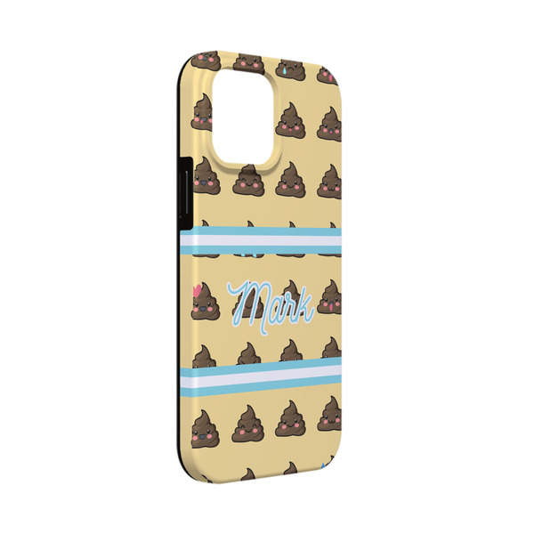 Custom Poop Emoji iPhone Case - Rubber Lined - iPhone 13 Mini (Personalized)