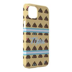 Poop Emoji iPhone Case - Plastic - iPhone 14 Plus (Personalized)