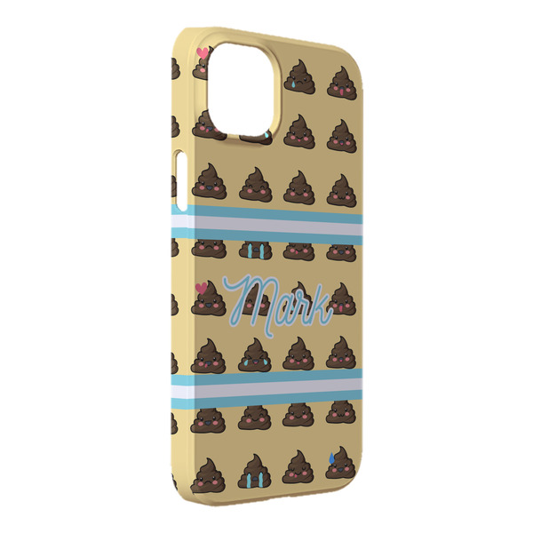 Custom Poop Emoji iPhone Case - Plastic - iPhone 14 Plus (Personalized)