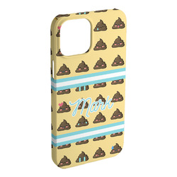 Poop Emoji iPhone Case - Plastic - iPhone 15 Plus (Personalized)