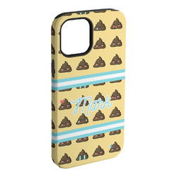 Poop Emoji iPhone Case - Rubber Lined - iPhone 15 Plus (Personalized)