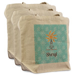 Sundance Yoga Studio Reusable Cotton Grocery Bags - Set of 3 (Personalized)