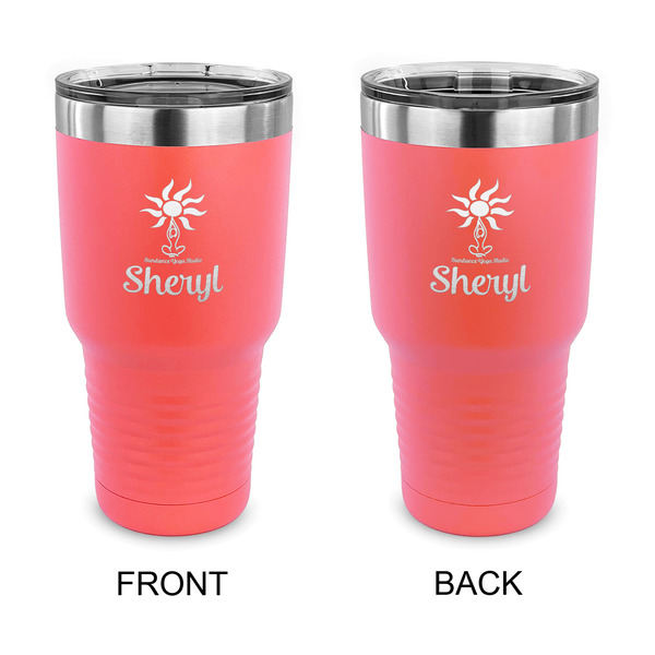 Custom Sundance Yoga Studio 30 oz Stainless Steel Tumbler - Coral - Double Sided (Personalized)