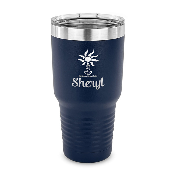 Custom Sundance Yoga Studio 30 oz Stainless Steel Tumbler - Navy - Single Sided (Personalized)