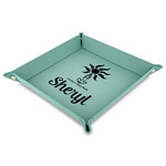 Sundance Yoga Studio 9" x 9" Teal Faux Leather Valet Tray (Personalized)