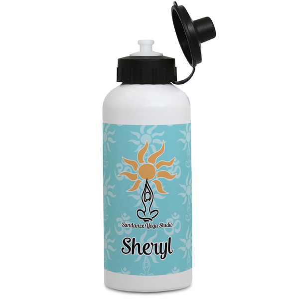 Custom Sundance Yoga Studio Water Bottles - Aluminum - 20 oz - White (Personalized)