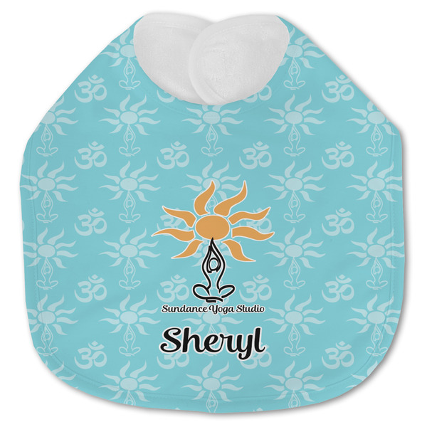 Custom Sundance Yoga Studio Jersey Knit Baby Bib w/ Name or Text