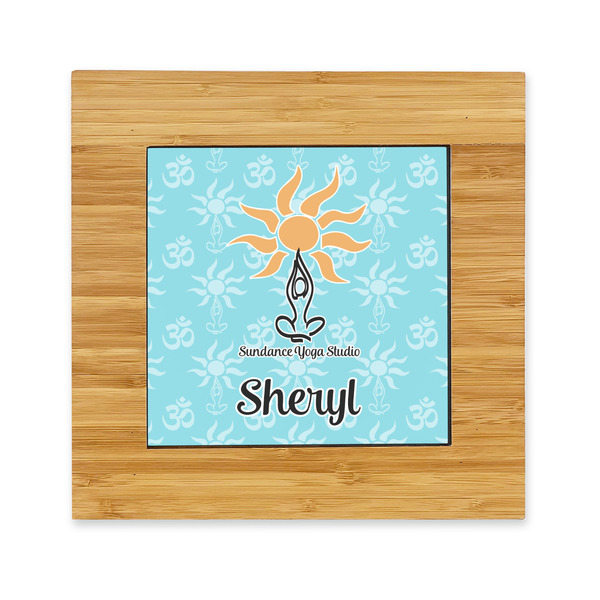 Custom Sundance Yoga Studio Bamboo Trivet with Ceramic Tile Insert (Personalized)