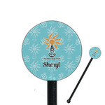 Sundance Yoga Studio 5.5" Round Plastic Stir Sticks - Black - Single Sided (Personalized)