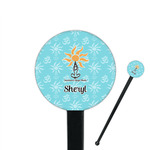 Sundance Yoga Studio 7" Round Plastic Stir Sticks - Black - Single Sided (Personalized)