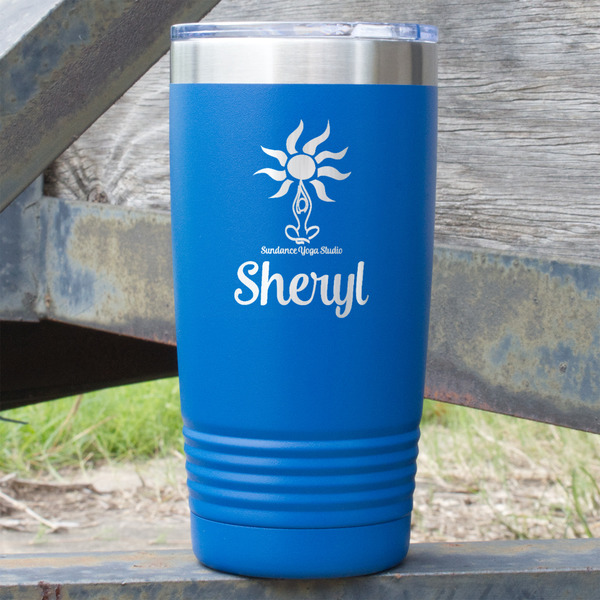 Custom Sundance Yoga Studio 20 oz Stainless Steel Tumbler - Royal Blue - Single Sided (Personalized)