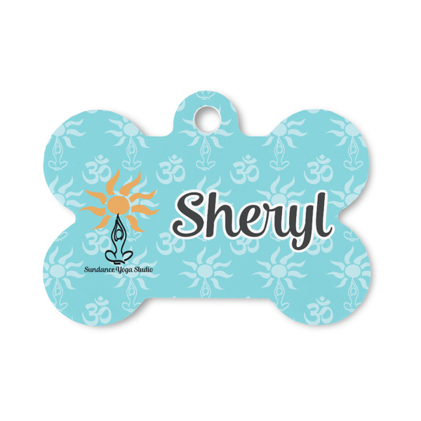 Custom Sundance Yoga Studio Bone Shaped Dog ID Tag - Small (Personalized)