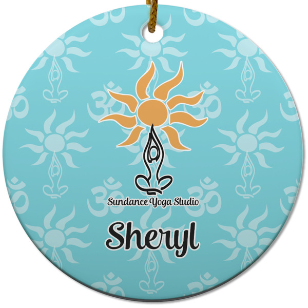 Custom Sundance Yoga Studio Round Ceramic Ornament w/ Name or Text