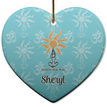 Sundance Yoga Studio Heart Ceramic Ornament w/ Name or Text