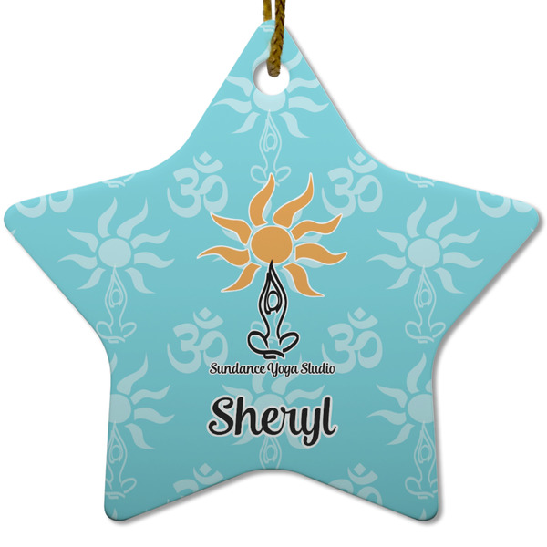 Custom Sundance Yoga Studio Star Ceramic Ornament w/ Name or Text