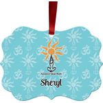 Sundance Yoga Studio Metal Frame Ornament - Double Sided w/ Name or Text