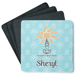 Sundance Yoga Studio Square Rubber Backed Coasters - Set of 4 w/ Name or Text