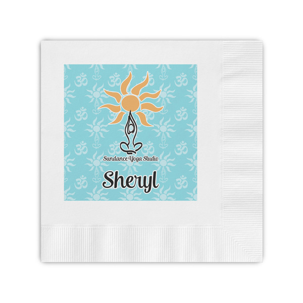 Custom Sundance Yoga Studio Coined Cocktail Napkins (Personalized)