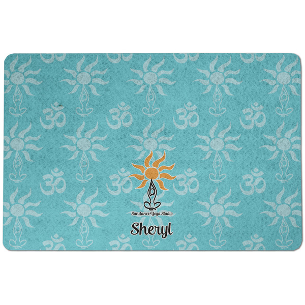 Custom Sundance Yoga Studio Dog Food Mat w/ Name or Text