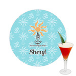 Sundance Yoga Studio Printed Drink Topper -  2.5" (Personalized)