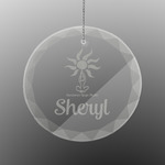 Sundance Yoga Studio Engraved Glass Ornament - Round (Personalized)